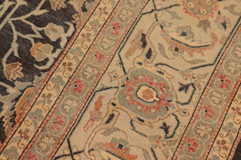 handmade Transitional Kafkaz Green Lt. Gray Hand Knotted RECTANGLE 100% WOOL area rug 10x14