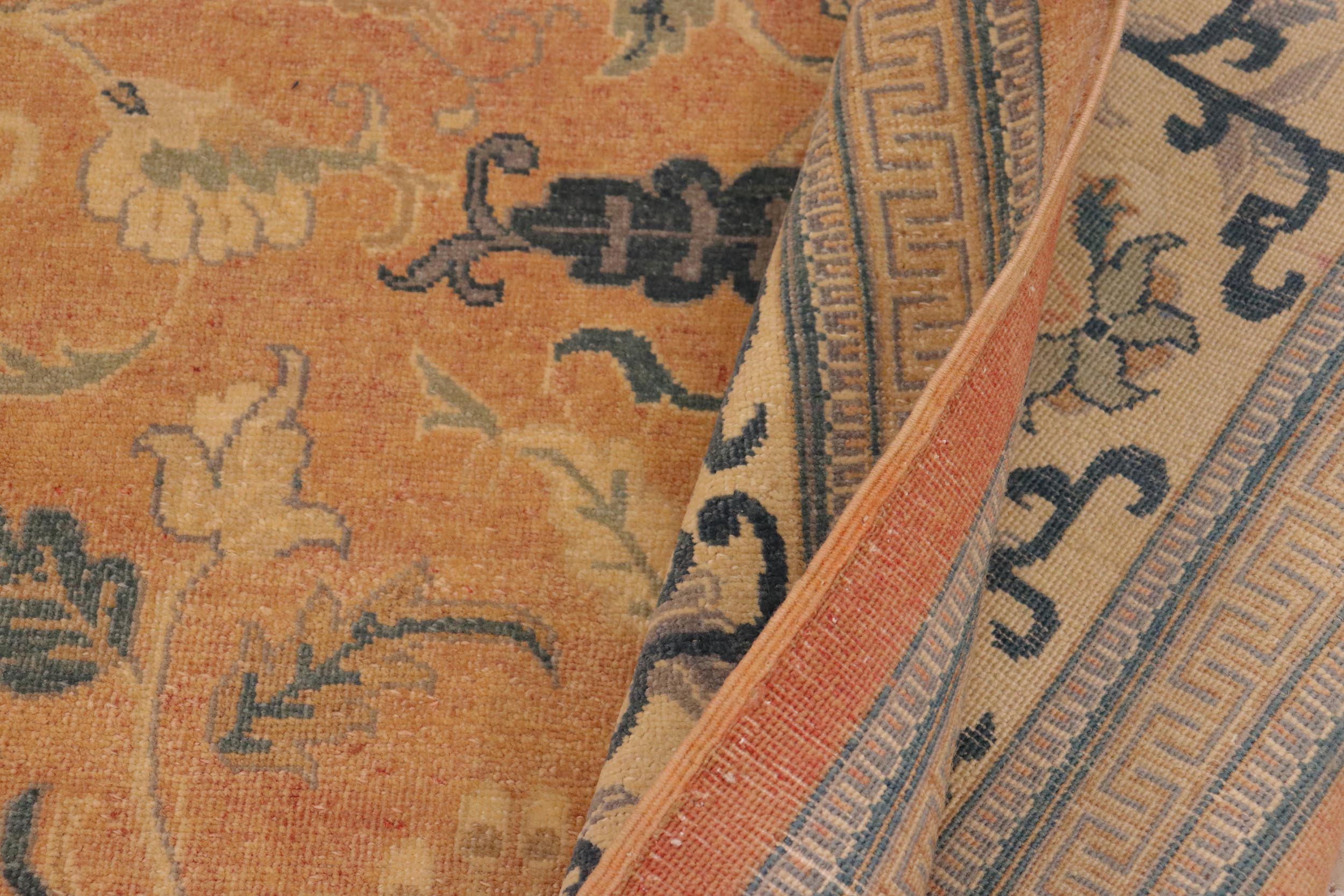 handmade Traditional Kafkaz Peach Beige Hand Knotted RECTANGLE 100% WOOL area rug 9x12