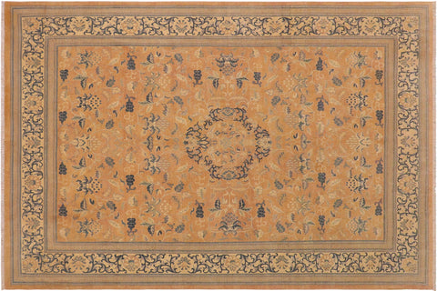 handmade Traditional Kafkaz Peach Beige Hand Knotted RECTANGLE 100% WOOL area rug 9x12