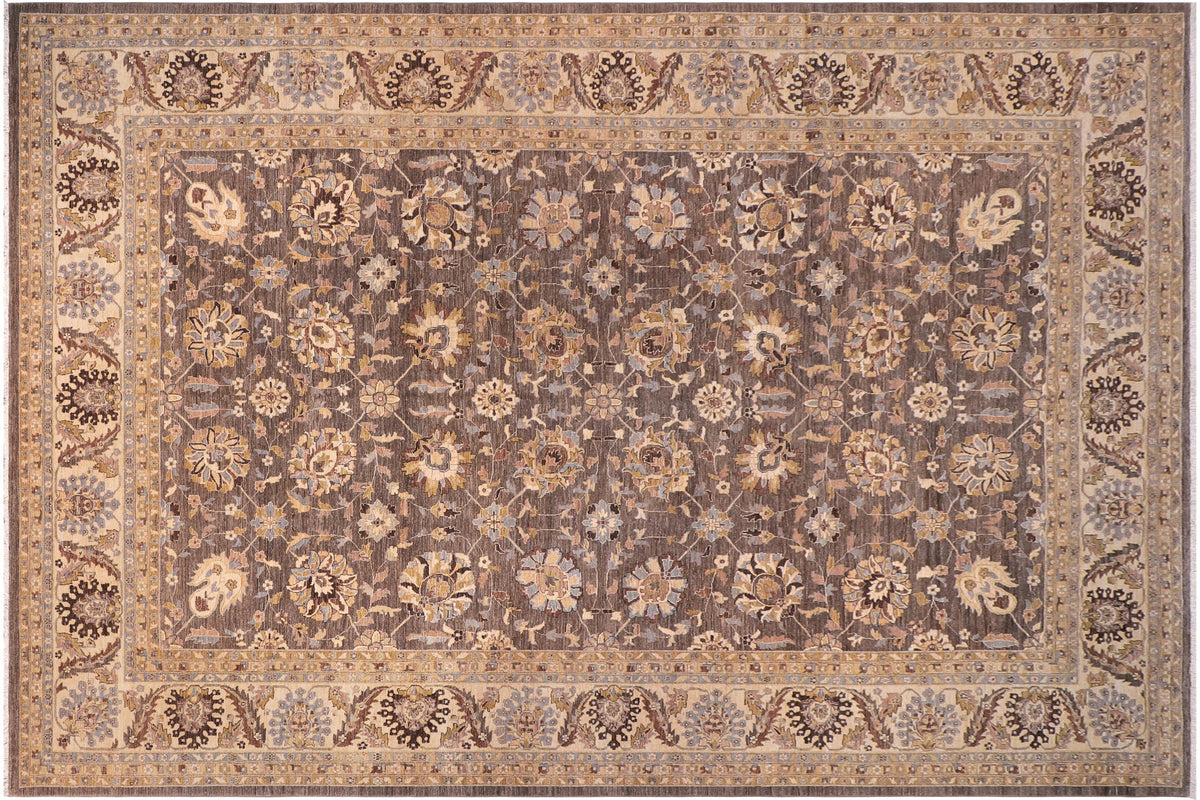 handmade Transitional Kafkaz Gray Lt. Tan Hand Knotted RECTANGLE 100% WOOL area rug 12' x 18'