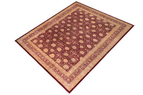 handmade Transitional Design Red Red Hand Knotted RECTANGLE 100% WOOL area rug 12' x 19'