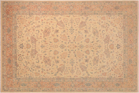 handmade Traditional Kafkaz Beige Brown Hand Knotted RECTANGLE 100% WOOL area rug 10x14