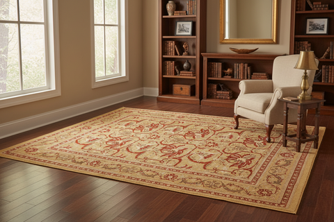 handmade Transitional  Green Rust Hand Knotted RECTANGLE 100% WOOL area rug 10 x 14