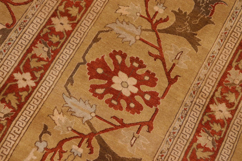 handmade Transitional  Green Rust Hand Knotted RECTANGLE 100% WOOL area rug 10 x 14