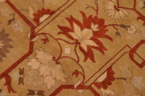 handmade Transitional  Green Rust Hand Knotted RECTANGLE 100% WOOL area rug 10 x 14