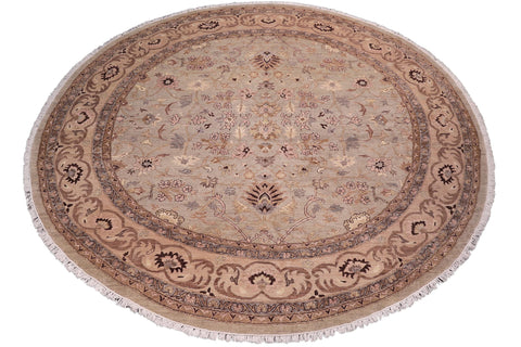handmade Traditional Kafkaz Gray Tan Hand Knotted ROUND 100% WOOL area rug 10' x 10'