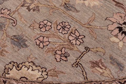 handmade Traditional Kafkaz Gray Tan Hand Knotted ROUND 100% WOOL area rug 10' x 10'