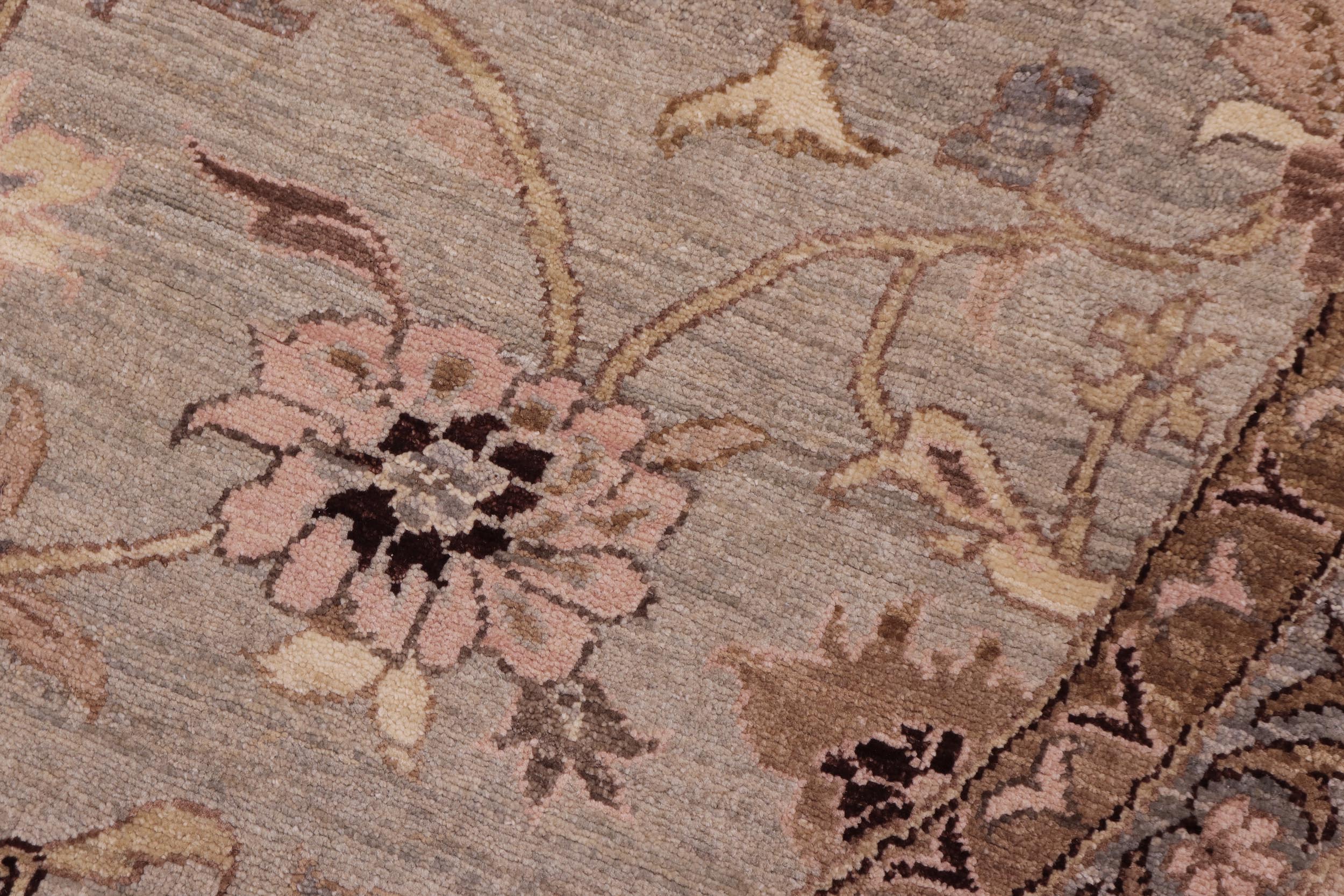 handmade Traditional Kafkaz Gray Tan Hand Knotted ROUND 100% WOOL area rug 10' x 10'