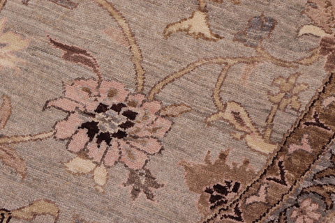 handmade Traditional Kafkaz Gray Tan Hand Knotted ROUND 100% WOOL area rug 10' x 10'