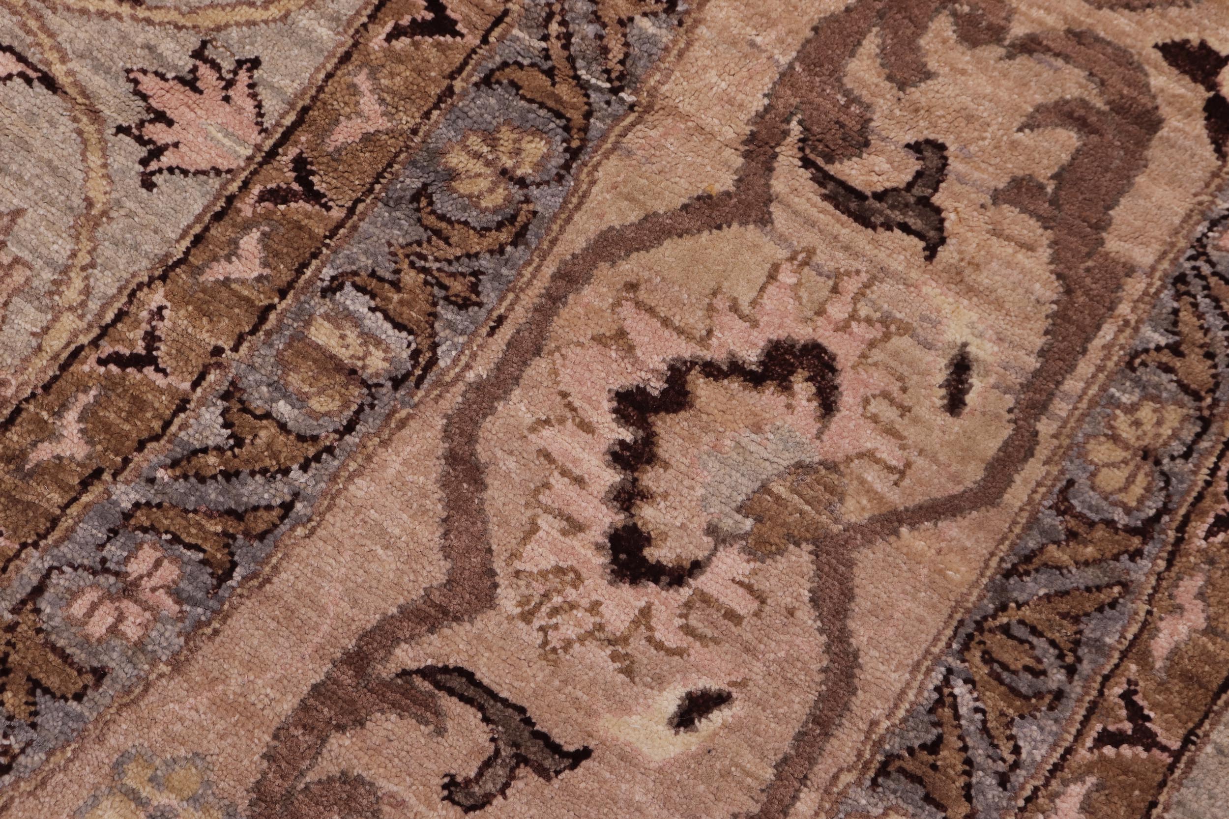 handmade Traditional Kafkaz Gray Tan Hand Knotted ROUND 100% WOOL area rug 10' x 10'