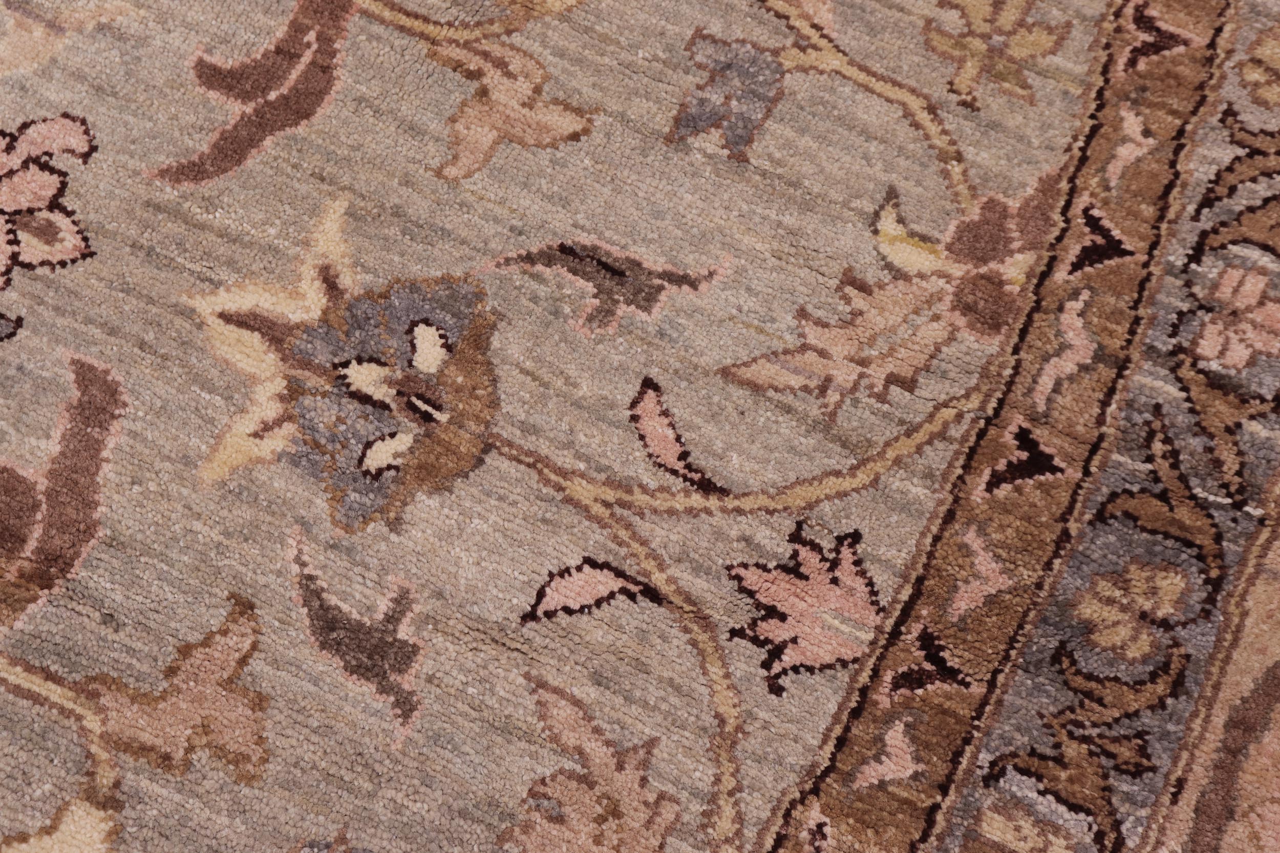 handmade Traditional Kafkaz Gray Tan Hand Knotted ROUND 100% WOOL area rug 10' x 10'