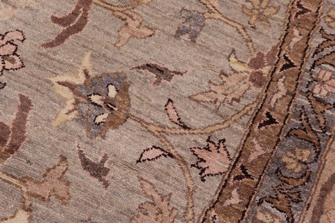 handmade Traditional Kafkaz Gray Tan Hand Knotted ROUND 100% WOOL area rug 10' x 10'