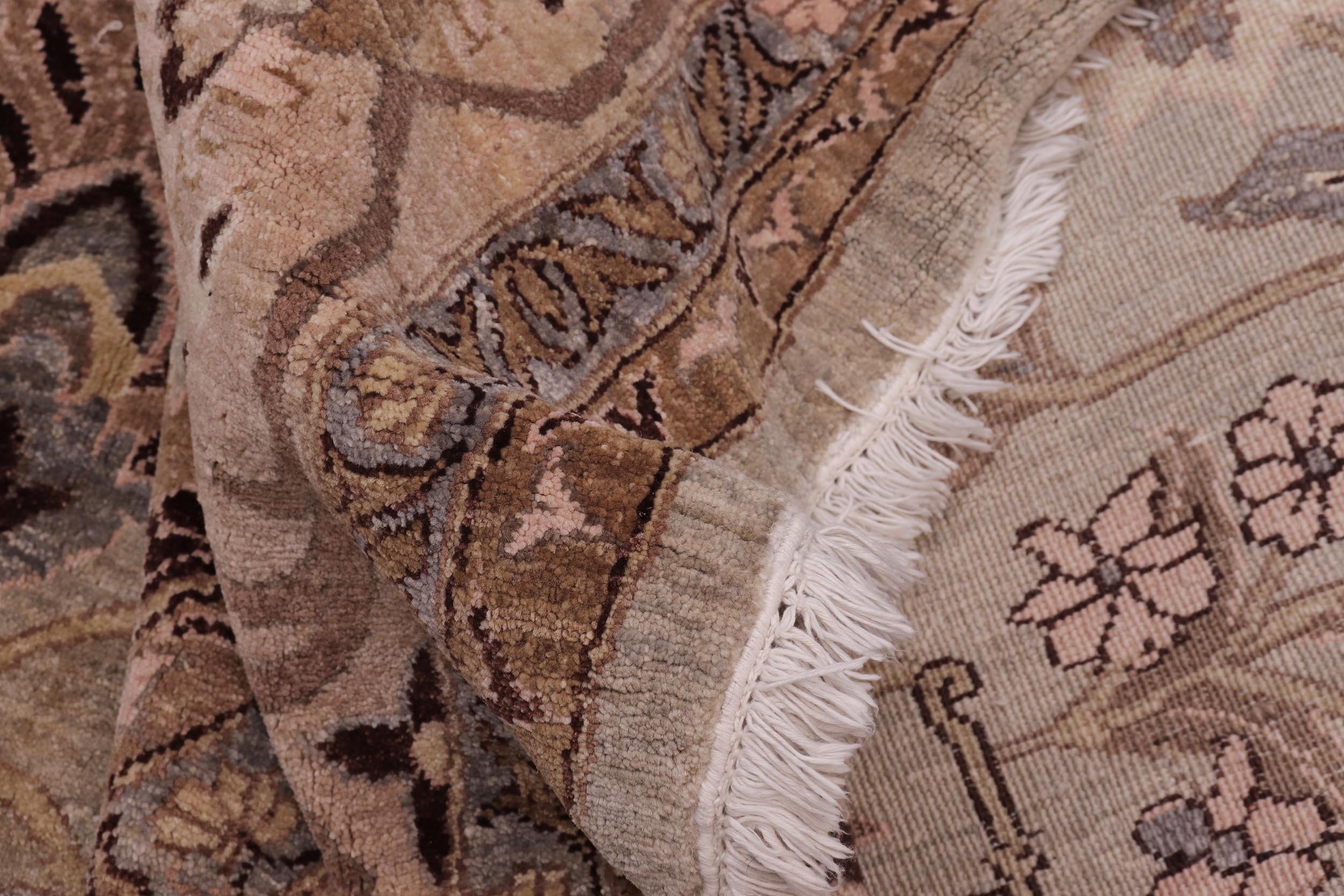 handmade Traditional Kafkaz Gray Tan Hand Knotted ROUND 100% WOOL area rug 10' x 10'