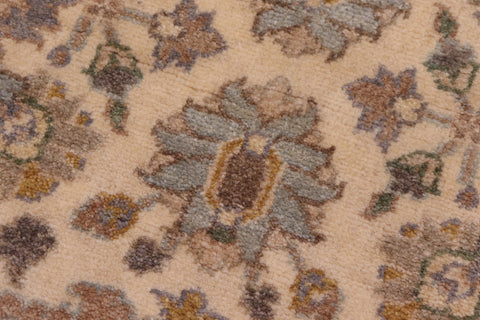 handmade Transitional Lahore Ivory Brown Hand Knotted GALLERY 100% WOOL area rug 8' x 25'