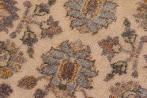 handmade Transitional Lahore Ivory Brown Hand Knotted GALLERY 100% WOOL area rug 8' x 25'