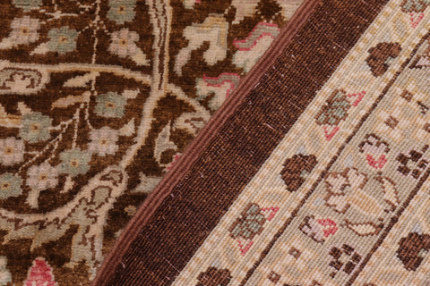handmade Transitional Tabriz Brown Brown Hand Knotted GALLERY 100% WOOL area rug 8' x 25'