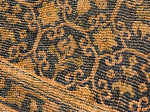 handmade Transitional Antique Blue Gold Hand Knotted RECTANGLE 100% WOOL area rug 6x7