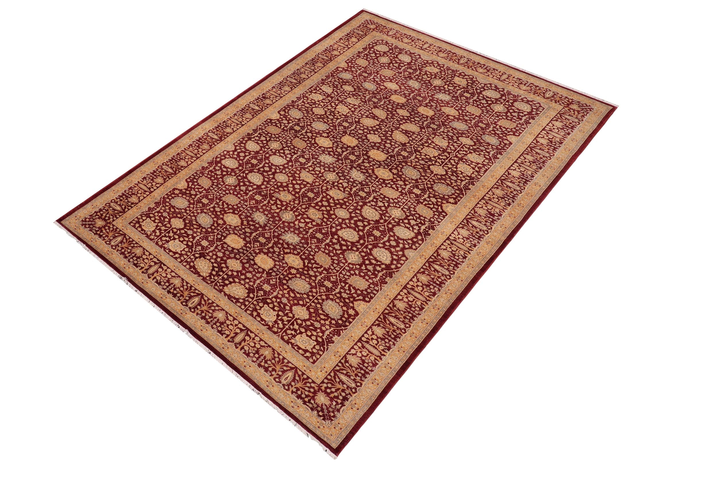 handmade Transitional Design Red Red Hand Knotted GALLERY 100% WOOL area rug 6' x 12'