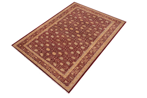 handmade Transitional Design Red Red Hand Knotted GALLERY 100% WOOL area rug 6' x 12'