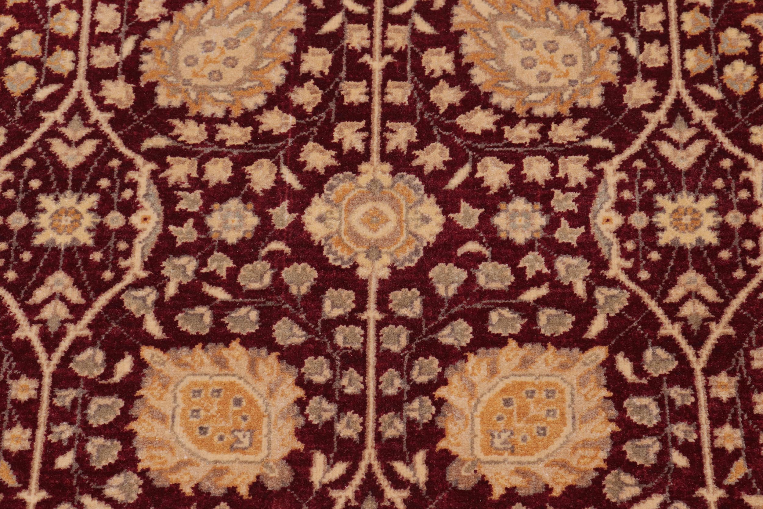 handmade Transitional Design Red Red Hand Knotted GALLERY 100% WOOL area rug 6' x 12'