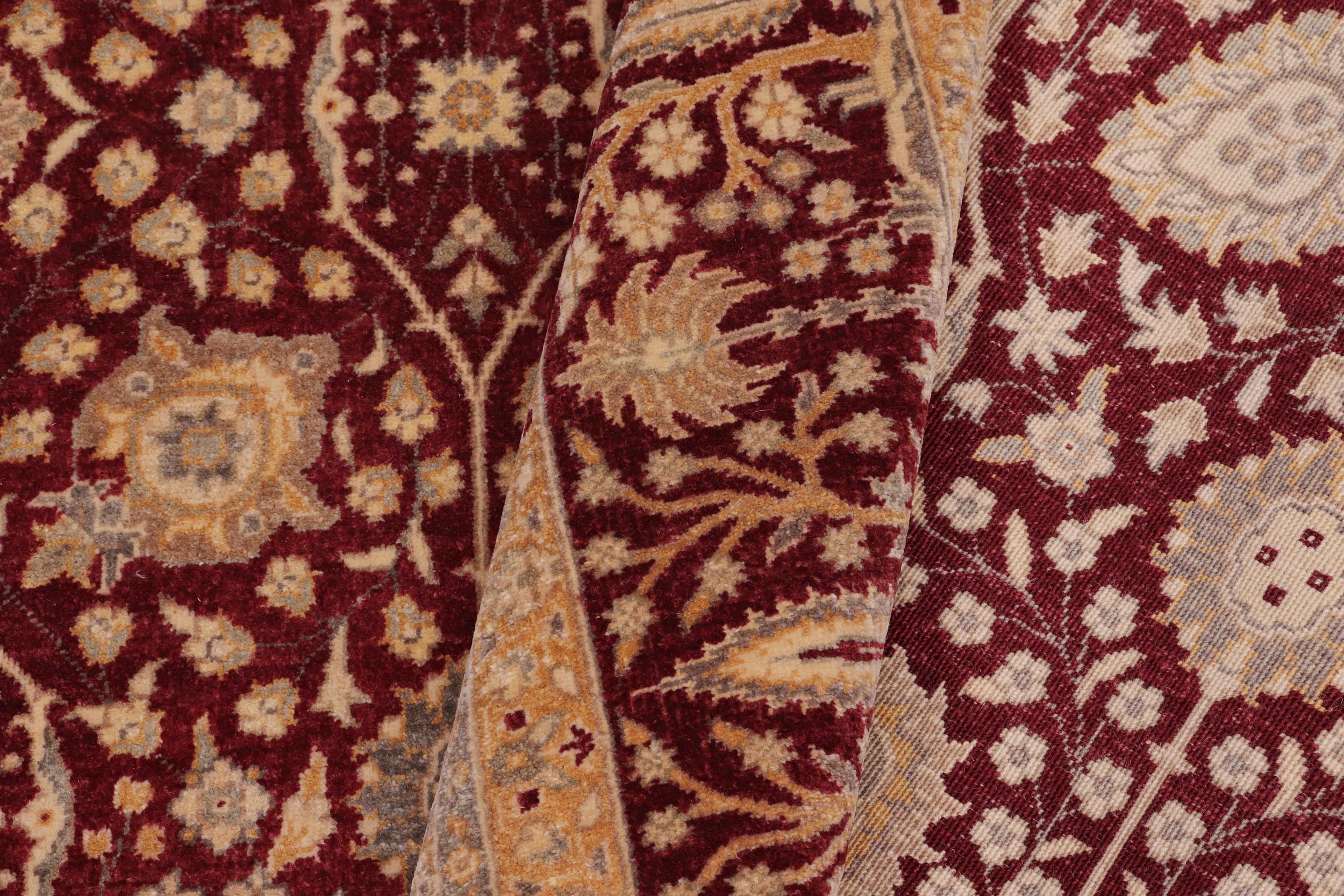 handmade Transitional Design Red Red Hand Knotted GALLERY 100% WOOL area rug 6' x 12'