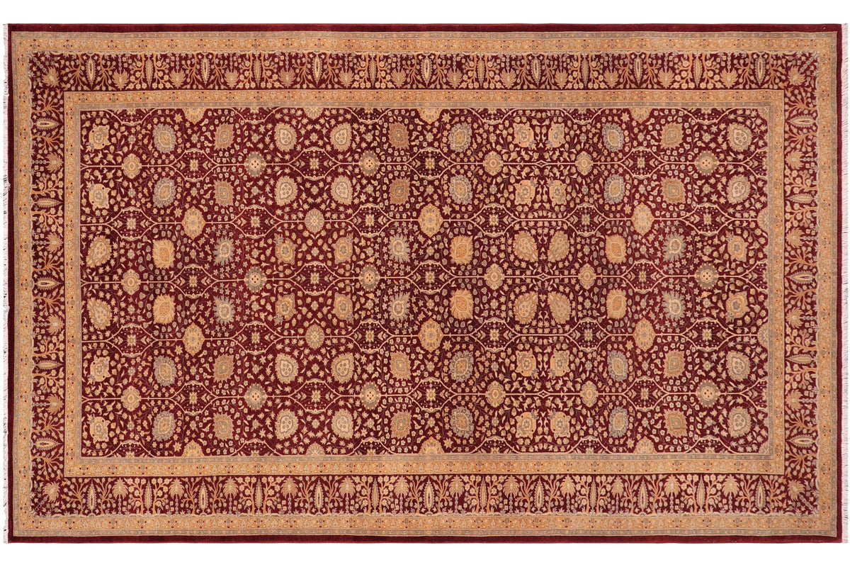 handmade Transitional Design Red Red Hand Knotted GALLERY 100% WOOL area rug 6' x 12'