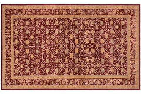 handmade Transitional Design Red Red Hand Knotted GALLERY 100% WOOL area rug 6' x 12'