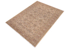 handmade Traditional Lahore Ivory Tan Hand Knotted GALLERY 100% WOOL area rug 6'X12'