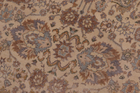 handmade Transitional Lahore Ivory Tan Hand Knotted GALLERY 100% WOOL area rug 6' x 12'