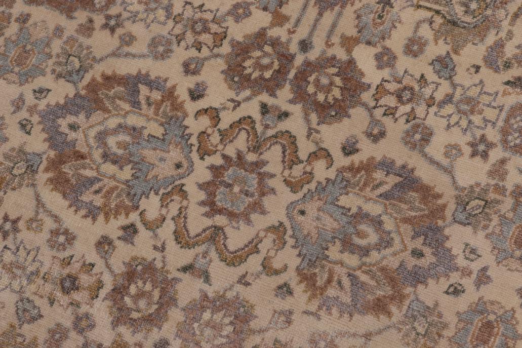 handmade Traditional Lahore Ivory Tan Hand Knotted GALLERY 100% WOOL area rug 6'X12'