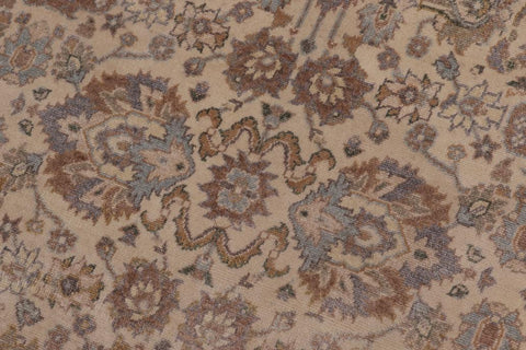 handmade Traditional Lahore Ivory Tan Hand Knotted GALLERY 100% WOOL area rug 6'X12'