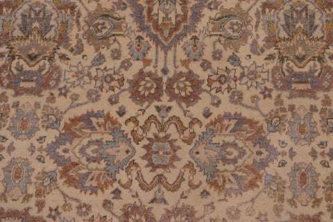 handmade Transitional Lahore Ivory Tan Hand Knotted GALLERY 100% WOOL area rug 6' x 12'