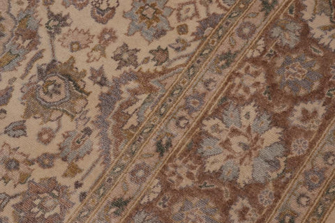 handmade Traditional Lahore Ivory Tan Hand Knotted GALLERY 100% WOOL area rug 6'X12'