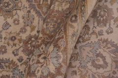 handmade Traditional Lahore Ivory Tan Hand Knotted GALLERY 100% WOOL area rug 6'X12'