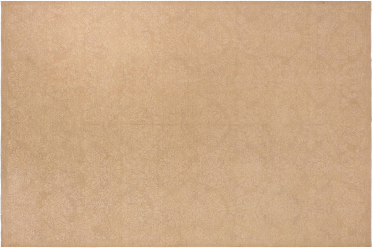 handmade Modern Kafkaz Brown Tan Hand Knotted RECTANGLE 100% WOOL area rug 10' x 14'