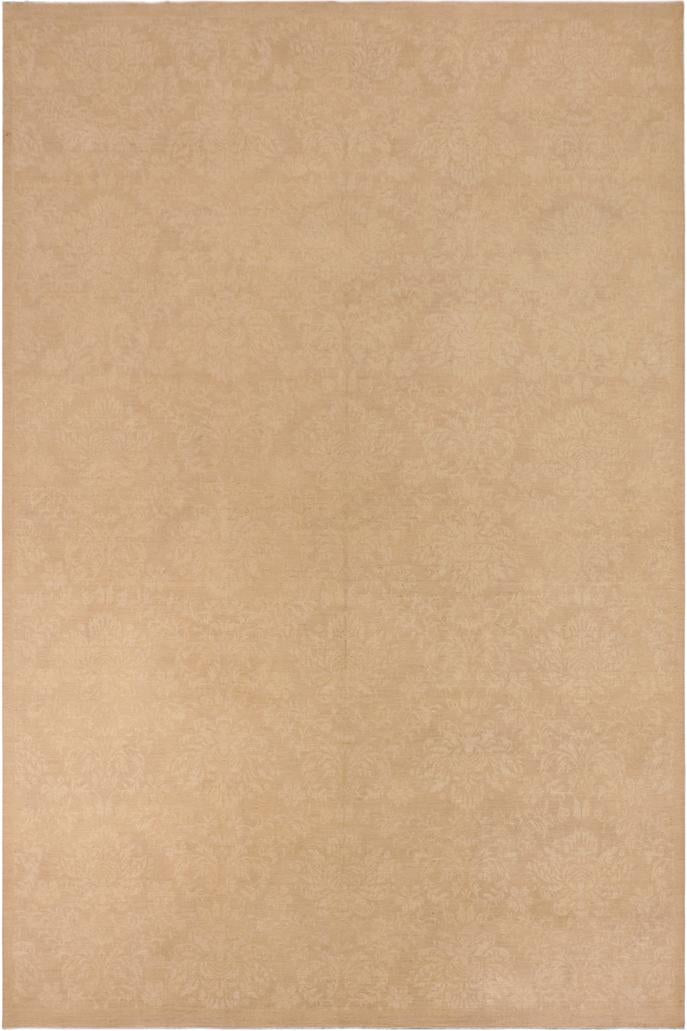 handmade Transitional Kafkaz Brown Tan Hand Knotted RECTANGLE 100% WOOL area rug 10X14