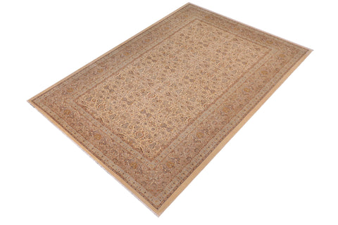 handmade Traditional Design Ivory Tan Hand Knotted RECTANGLE 100% WOOL area rug 8' x 25'