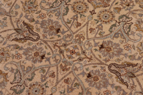 handmade Traditional Design Ivory Tan Hand Knotted RECTANGLE 100% WOOL area rug 8' x 25'