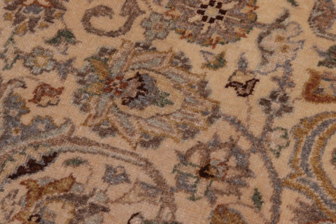 handmade Traditional Design Ivory Tan Hand Knotted RECTANGLE 100% WOOL area rug 8' x 25'