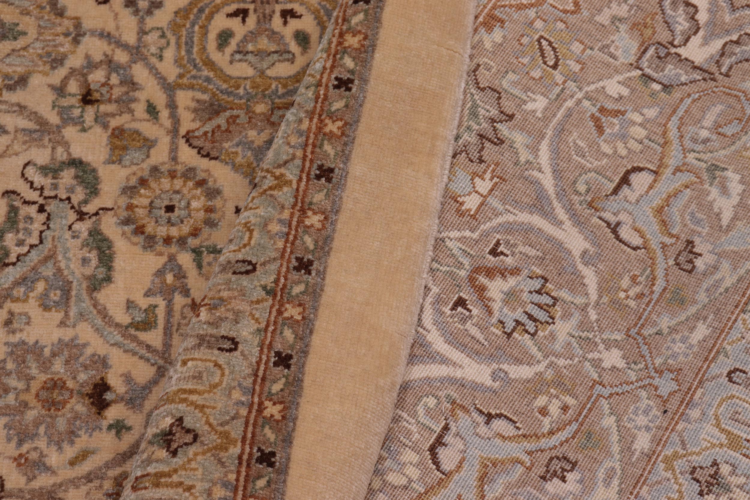 handmade Traditional Design Ivory Tan Hand Knotted RECTANGLE 100% WOOL area rug 8' x 25'