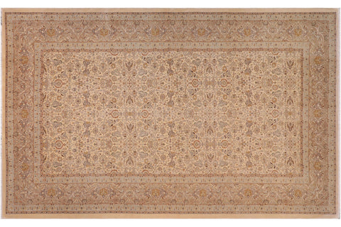 handmade Traditional Design Ivory Tan Hand Knotted RECTANGLE 100% WOOL area rug 8' x 25'