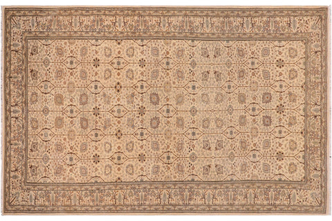 handmade Transitional Design Ivory Ivory Hand Knotted RECTANGLE 100% WOOL area rug 6' x 12'