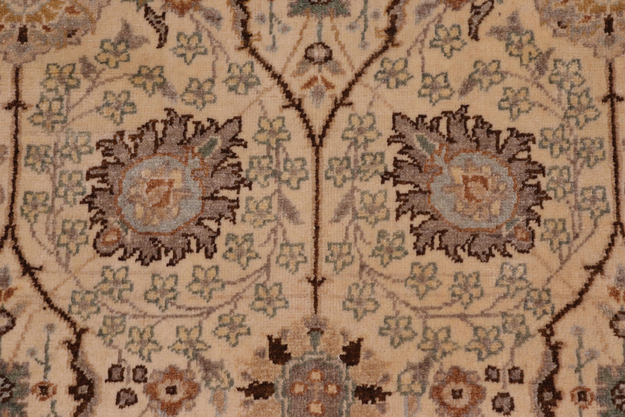 handmade Transitional Design Ivory Ivory Hand Knotted RECTANGLE 100% WOOL area rug 6' x 12'