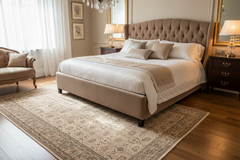 Turkish Knotted Istanbul Carin Ivory/Ivory Wool Rug - 6'1''X12'5''