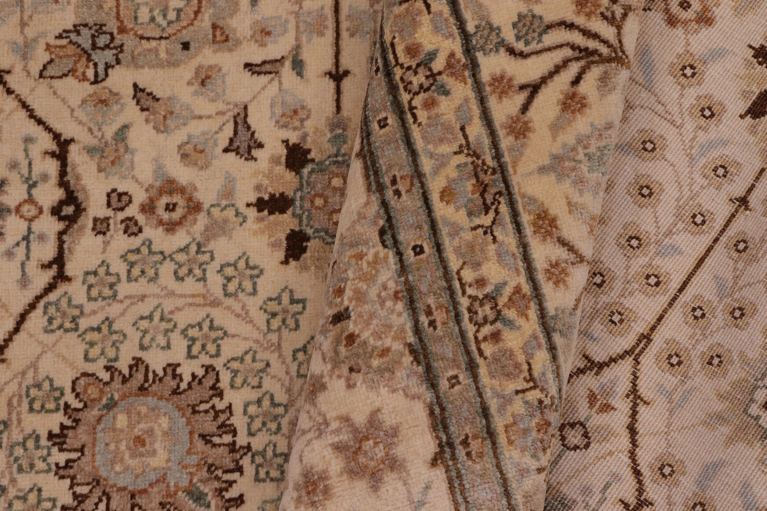 handmade Transitional Design Ivory Ivory Hand Knotted RECTANGLE 100% WOOL area rug 6' x 12'