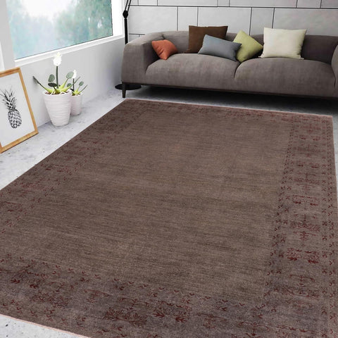 handmade Over Dyed Over Dyed Brown Red Hand Knotted RECTANGLE 100% WOOL area rug 10' x 14'