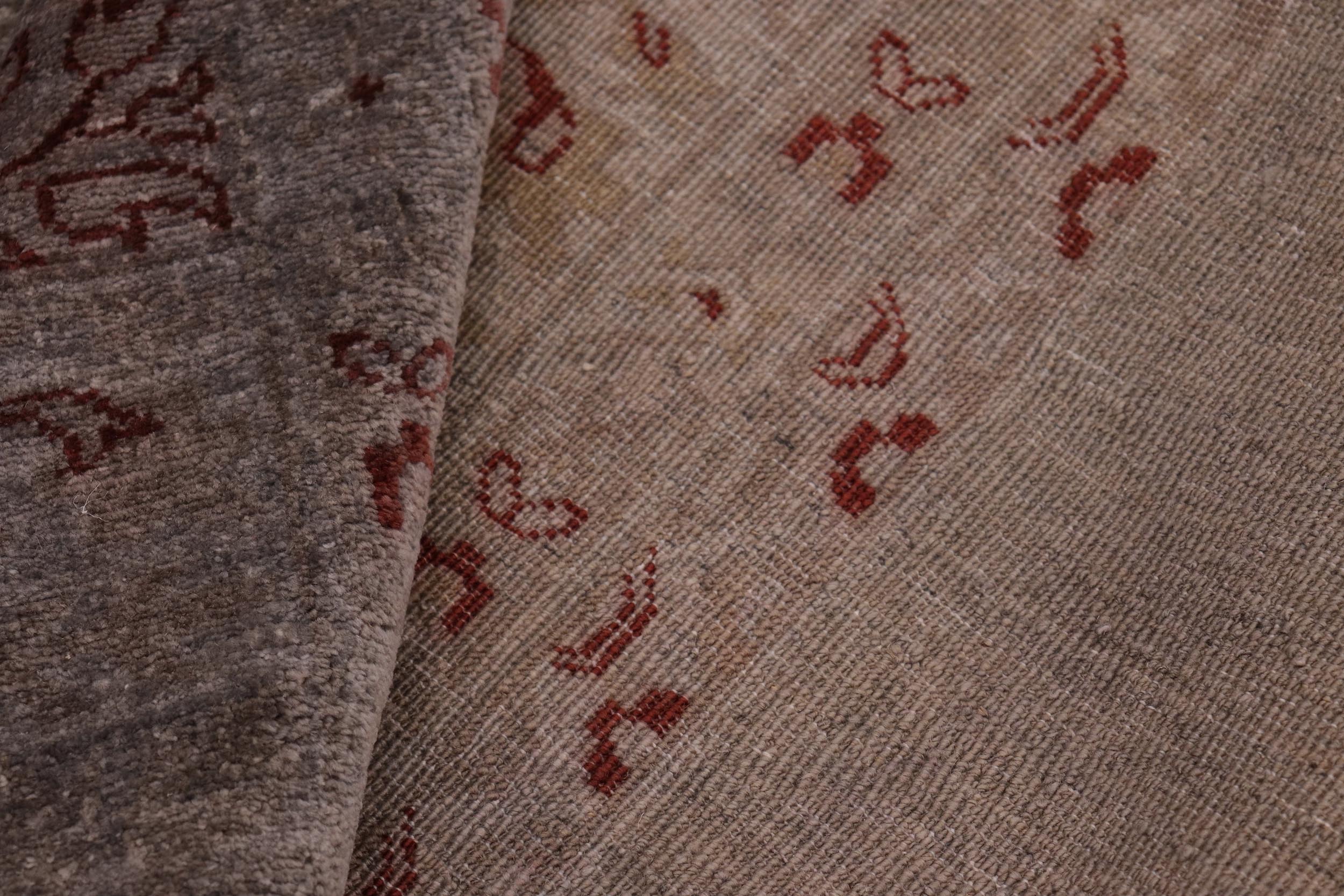 handmade Over Dyed Over Dyed Brown Red Hand Knotted RECTANGLE 100% WOOL area rug 10' x 14'