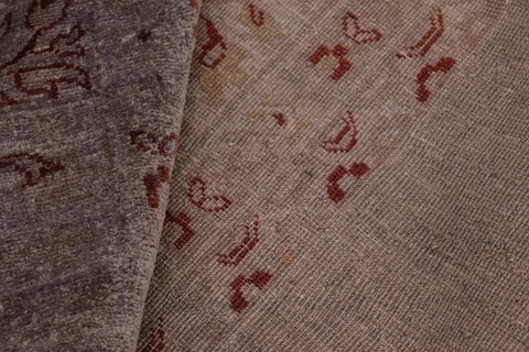 handmade Over Dyed Over Dyed Brown Red Hand Knotted RECTANGLE 100% WOOL area rug 10' x 14'