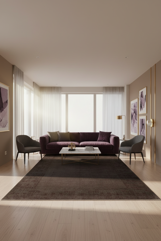 Overdyed Sona Gray/Drk. Red Hand-Knotted Rug  10'0X13'8