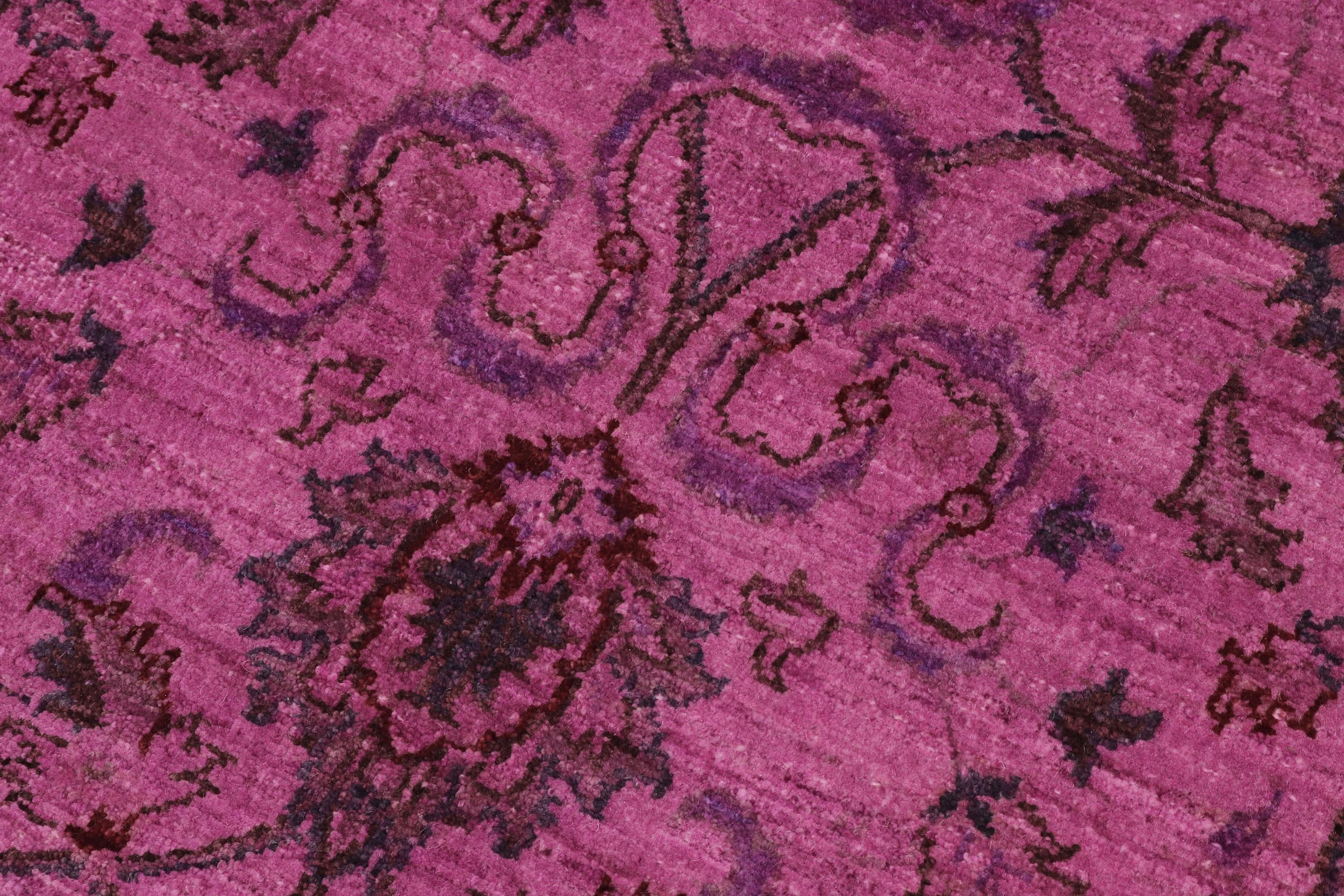 handmade Over Dyed Over Dyed Purple Red Hand Knotted ROUND 100% WOOL area rug 8' x 8'